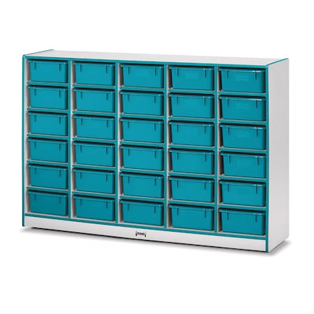 Jonti-Craft Rainbow Accents 30 Tub Mobile Storage, with Tubs, Teal 4031JCWW005
